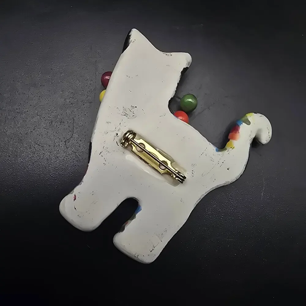 Ceramic Rainbow Cat Brooch Brooch LGBTQ Pride Cat Lover Gift